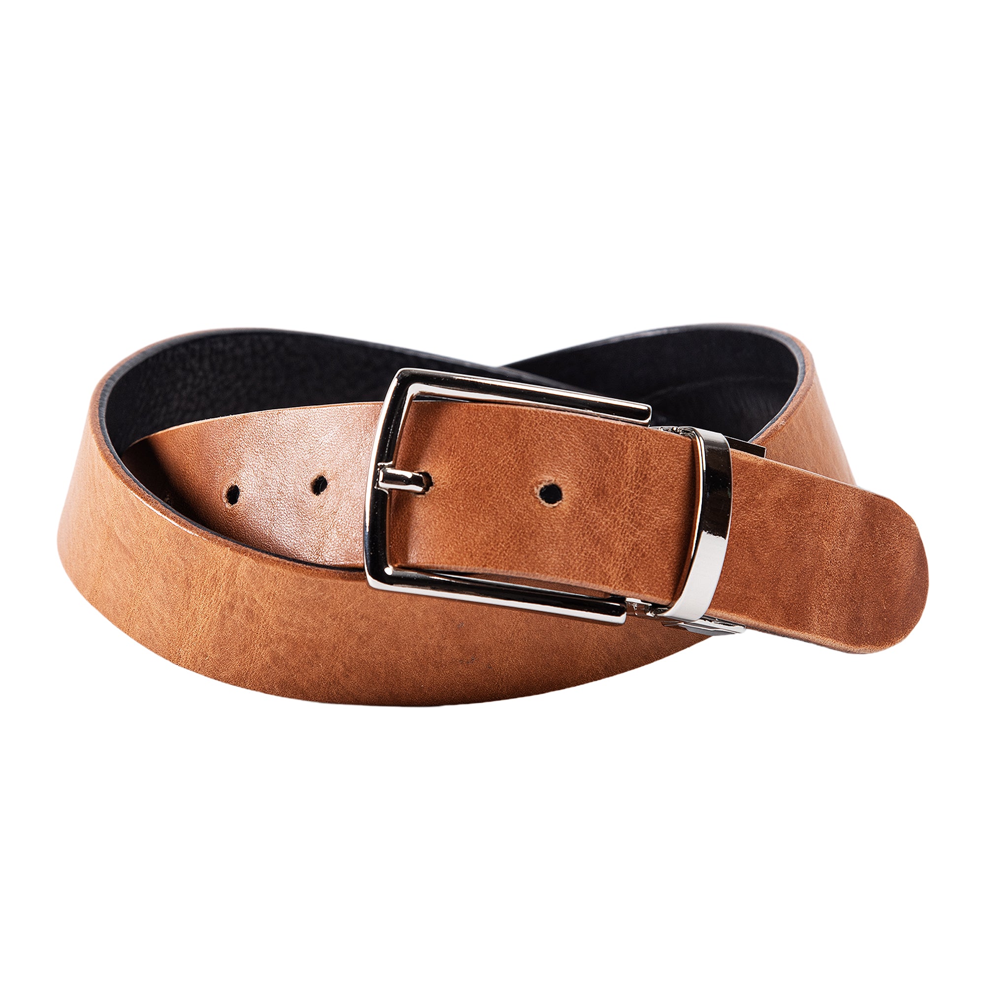 Standard Fair made in California Leather Reversible Belt Mason Genuine Leather Reversible Belt with Metal Keepers  main image 3
