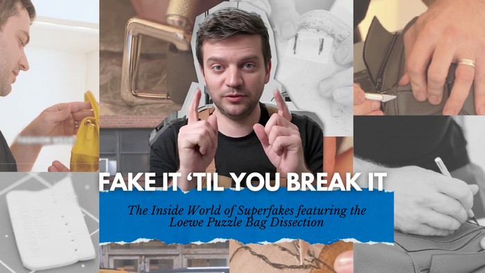 Explore the truth behind superfakes with Tanner Leatherstein as he dissects a Loewe Puzzle Bag, uncovering secrets of craftsmanship and imitation.
