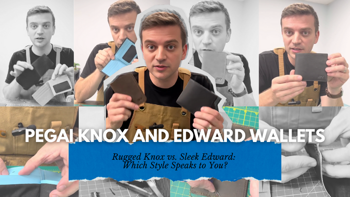 Image showcasing the PEGAI Knox and Edward wallets. A comparison between the rugged Knox and sleek Edward, highlighting their craftsmanship and style differences.