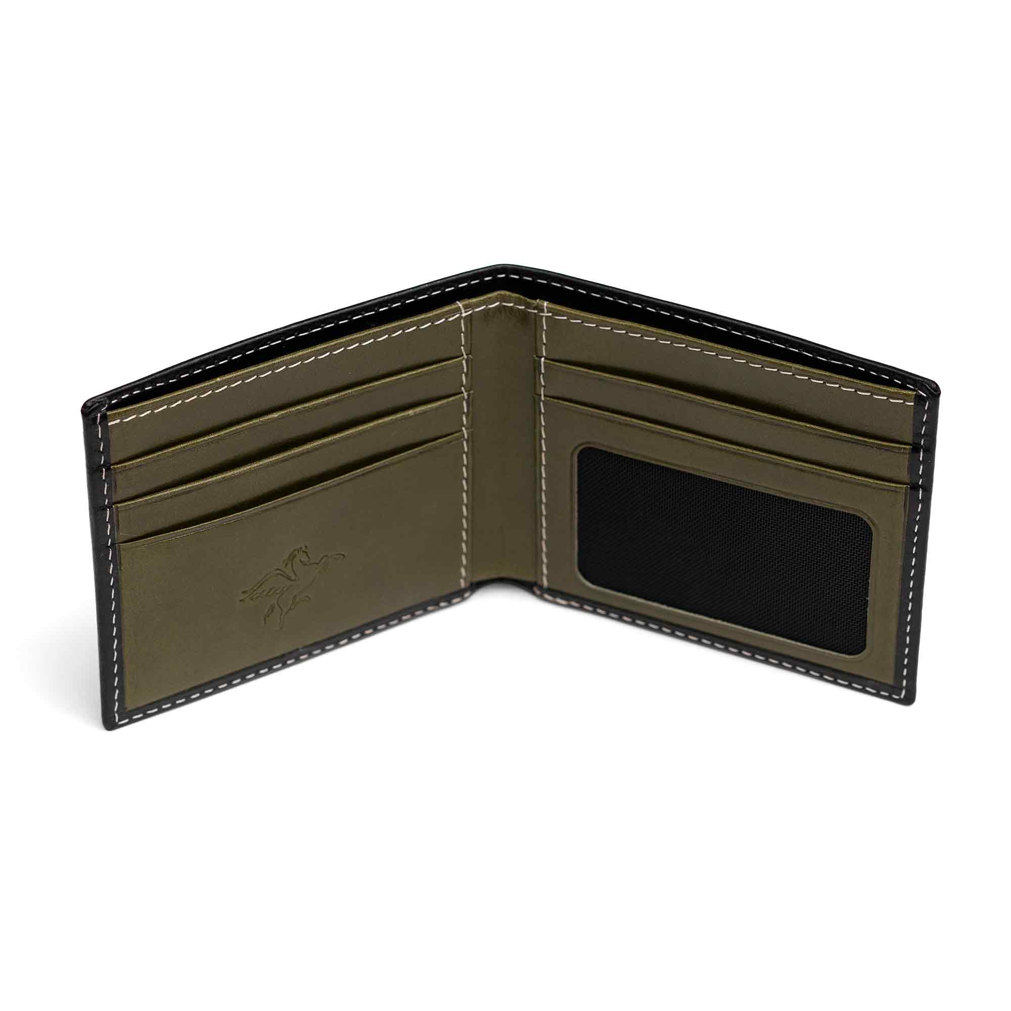 Edward | Italian Leather Wallet | Black & Green