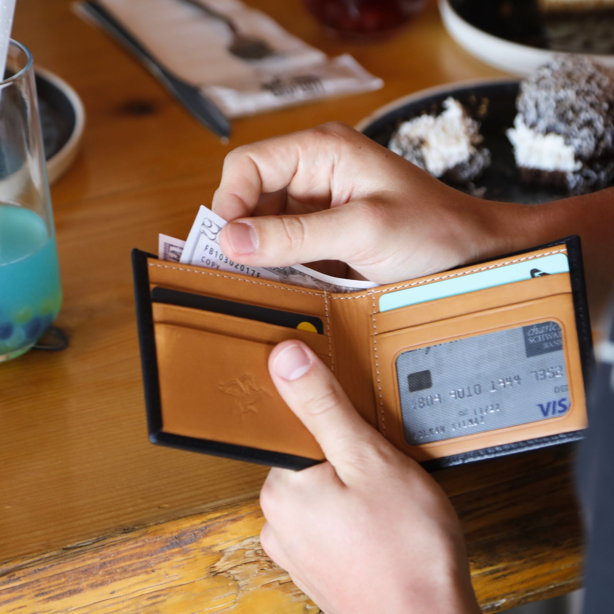 Leather Designer Wallet | Turquoise | Edward