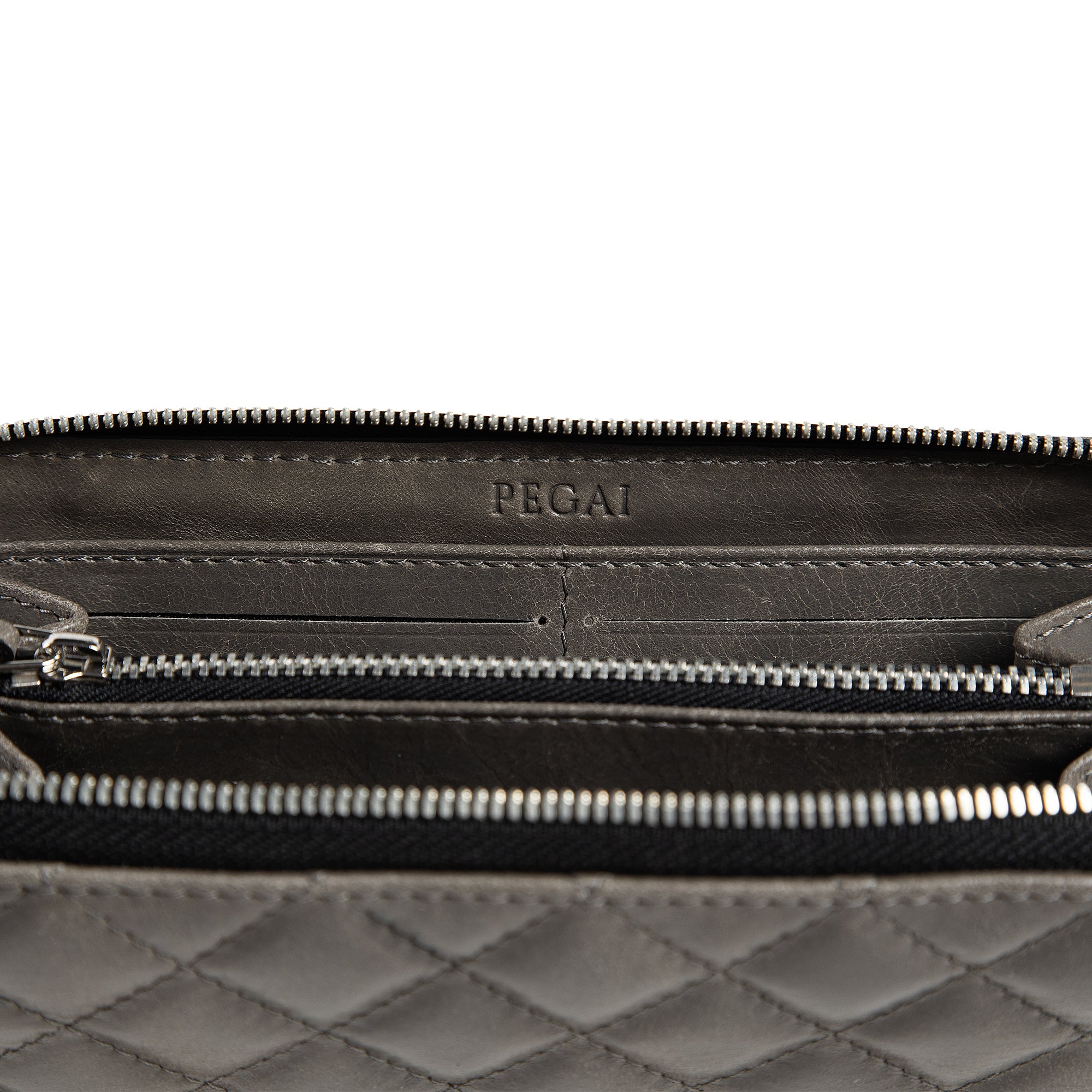 Leather Quilted Women's Wallet | Stone Grey | Sherry