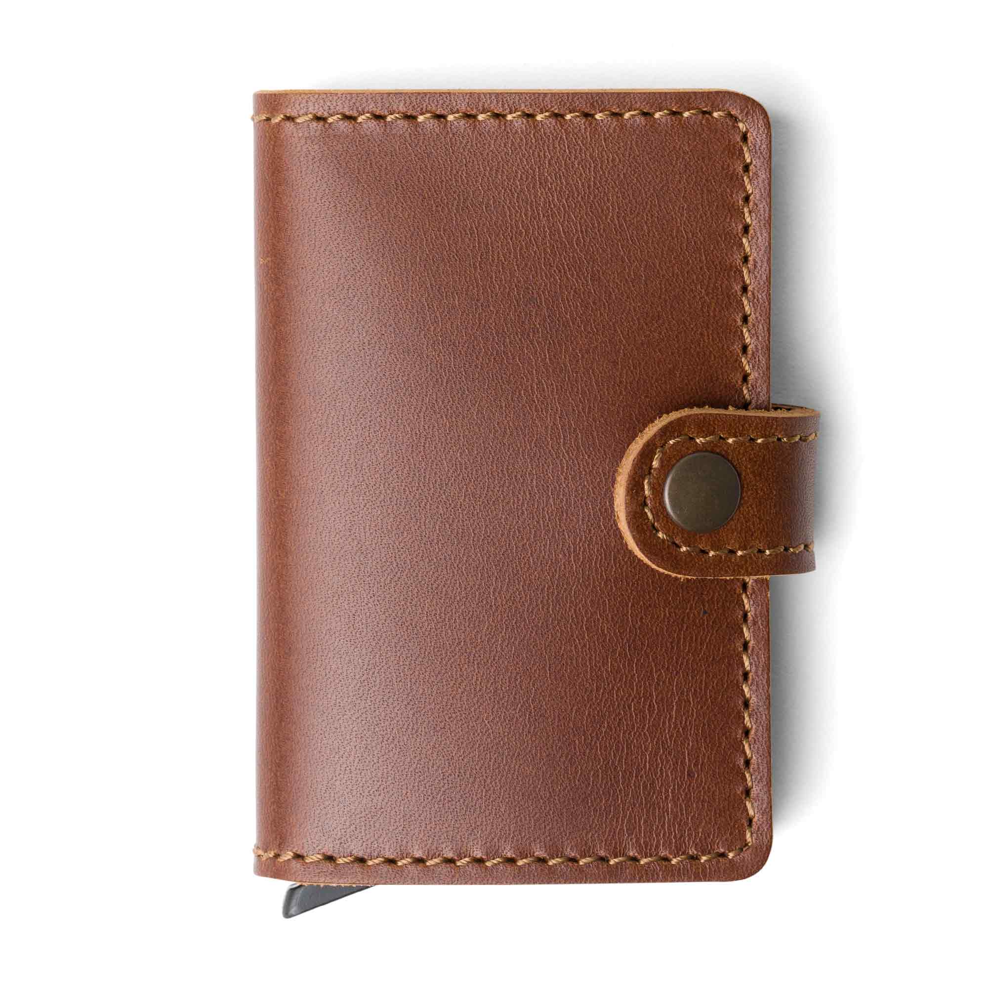 Leather Quick Card Access Wallet | Rum Brown | Agustine