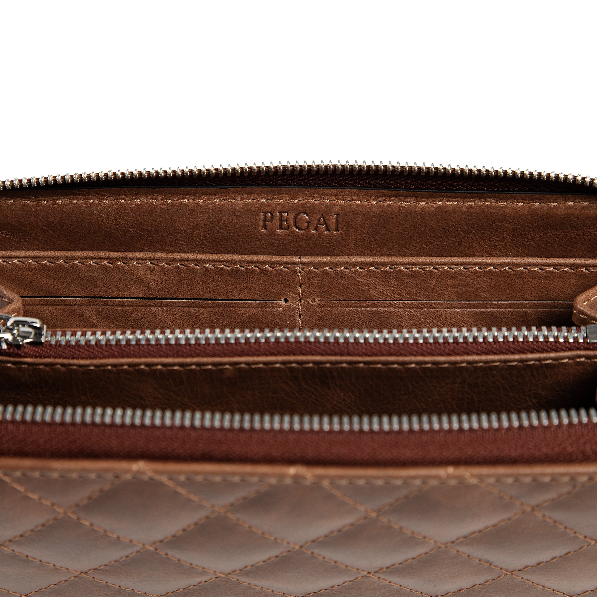 Leather Quilted Women's Wallet | Tobacco Brown | Sherry