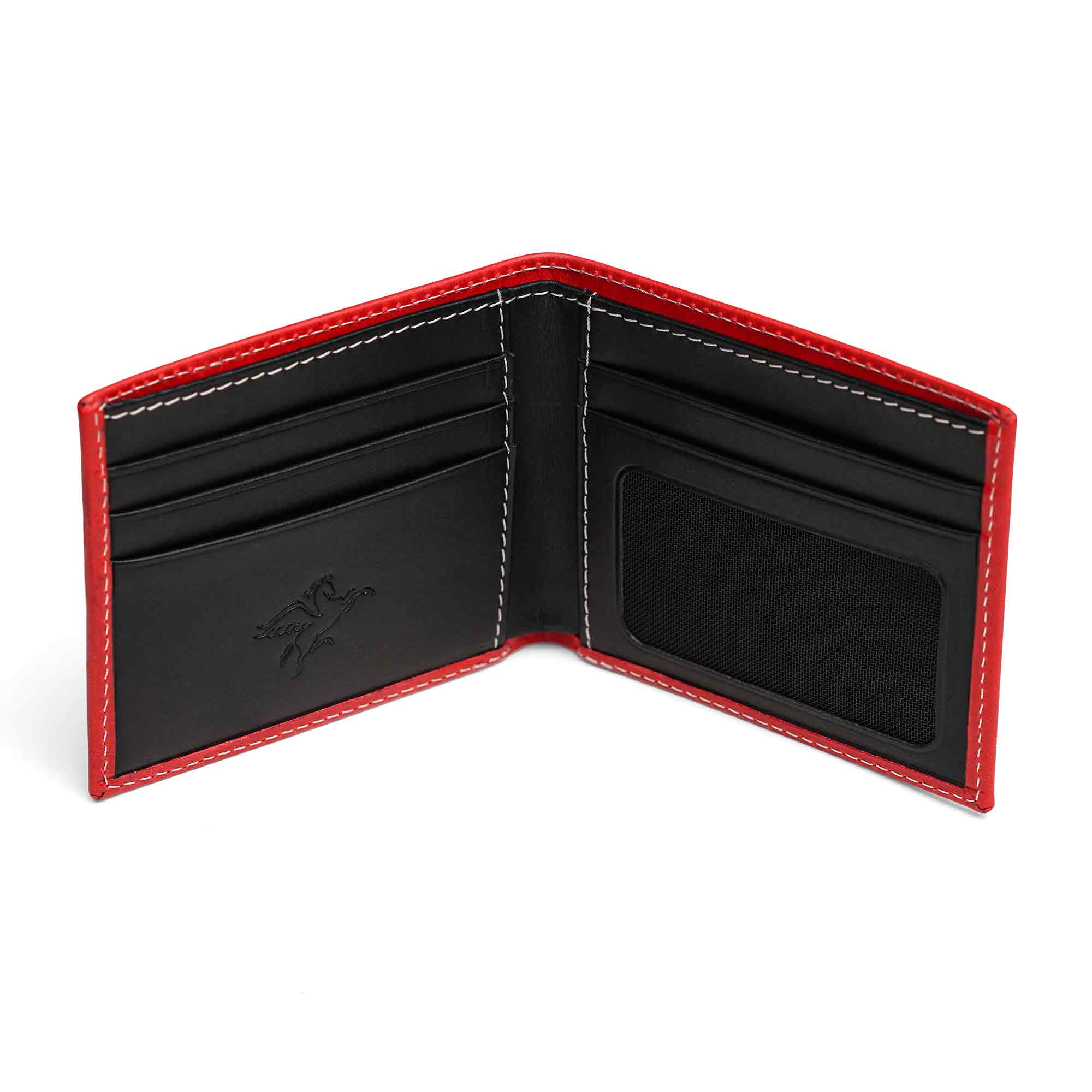 Edward | Italian Leather Wallet | Red & Black