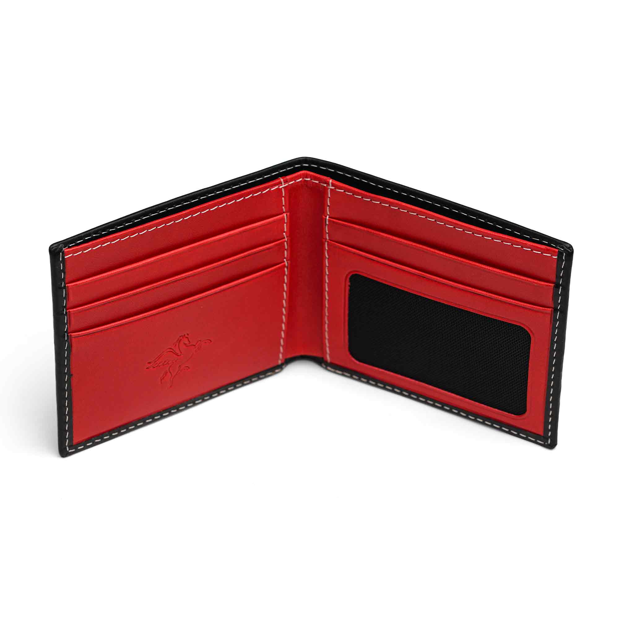 Edward | Italian Leather Wallet | Black & Red