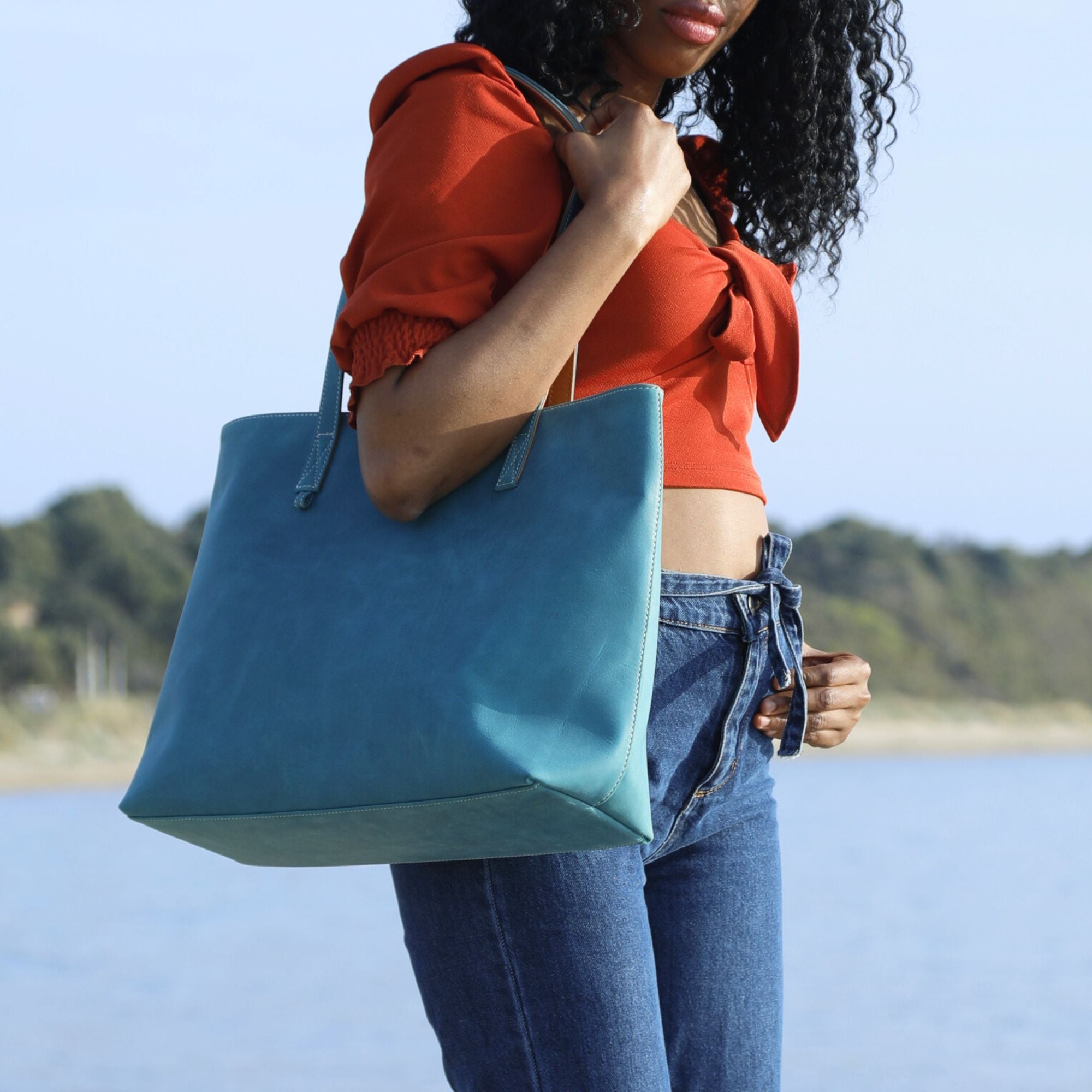 Leather Tote | Sharon | Tan