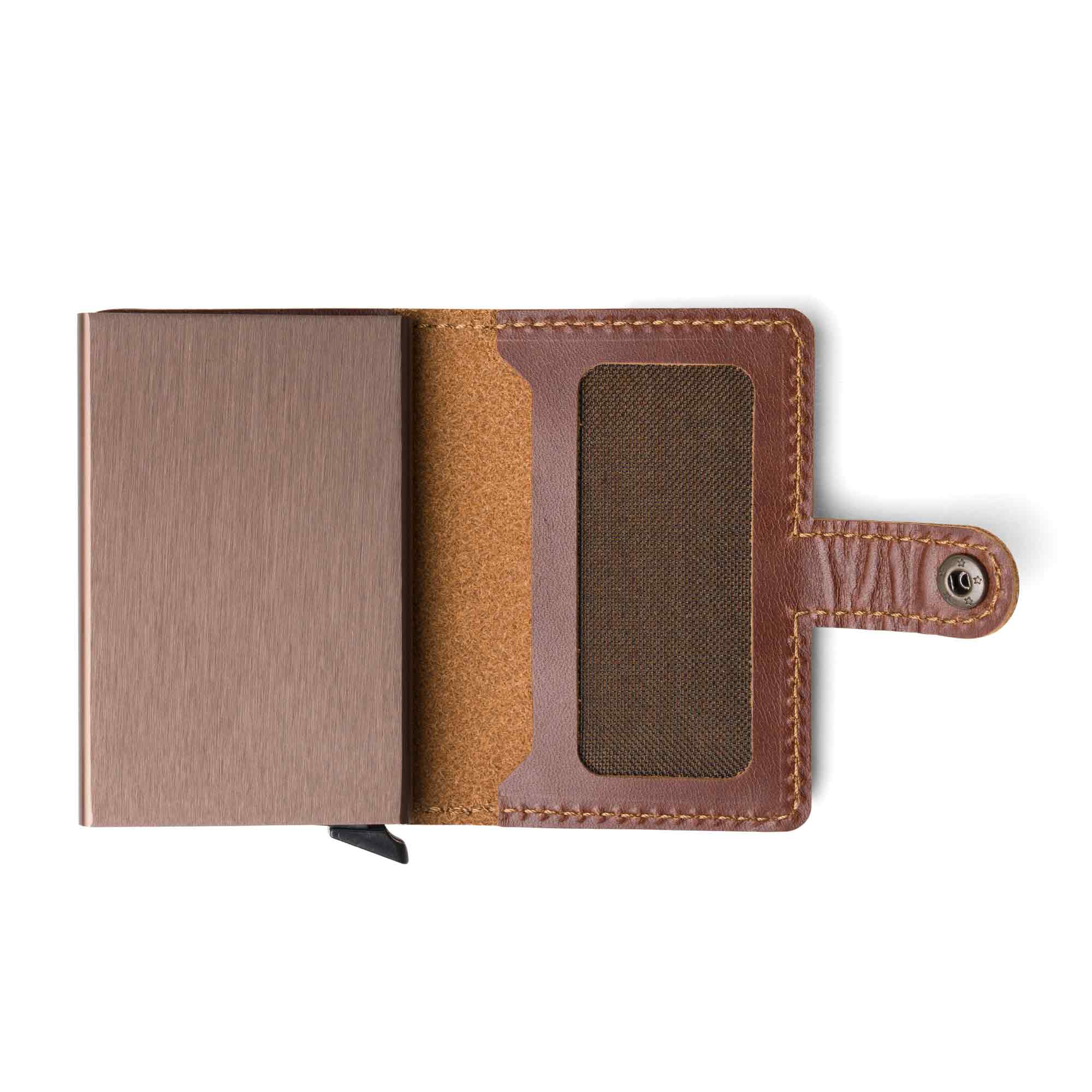 Leather Quick Card Access Wallet | Rum Brown | Agustine