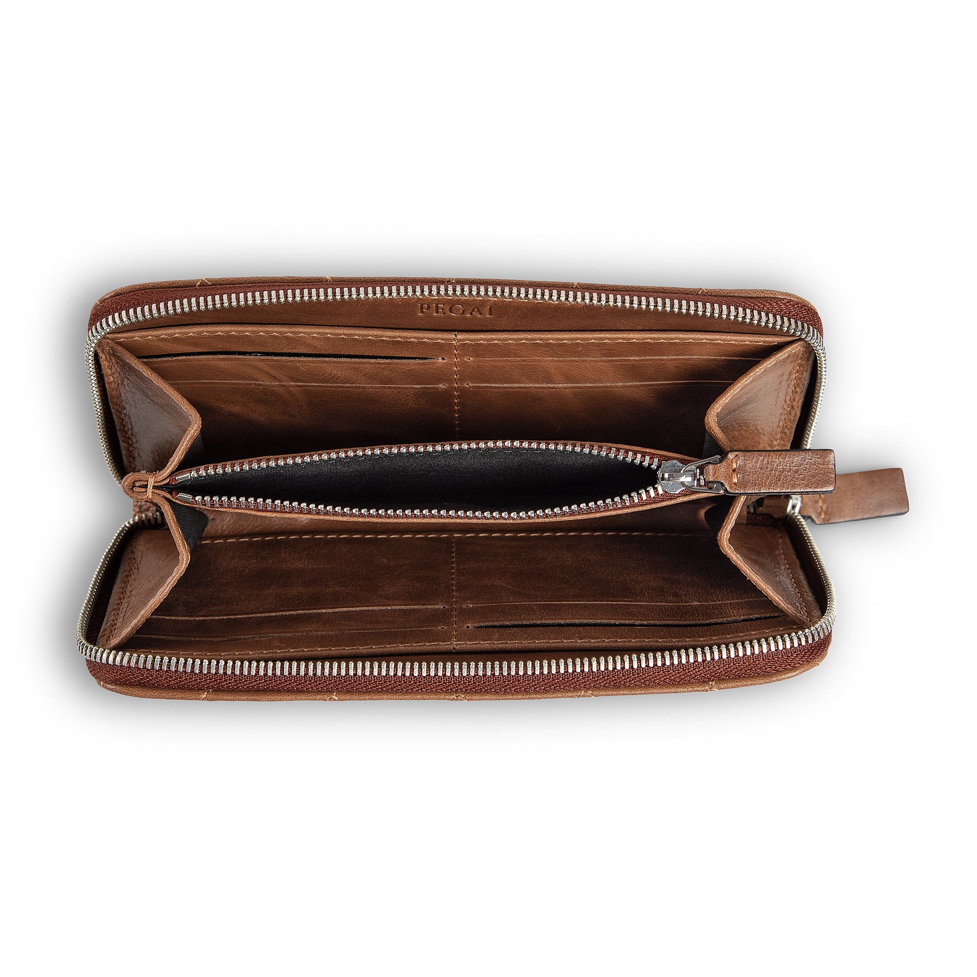 Leather Quilted Women's Wallet | Tobacco Brown | Sherry