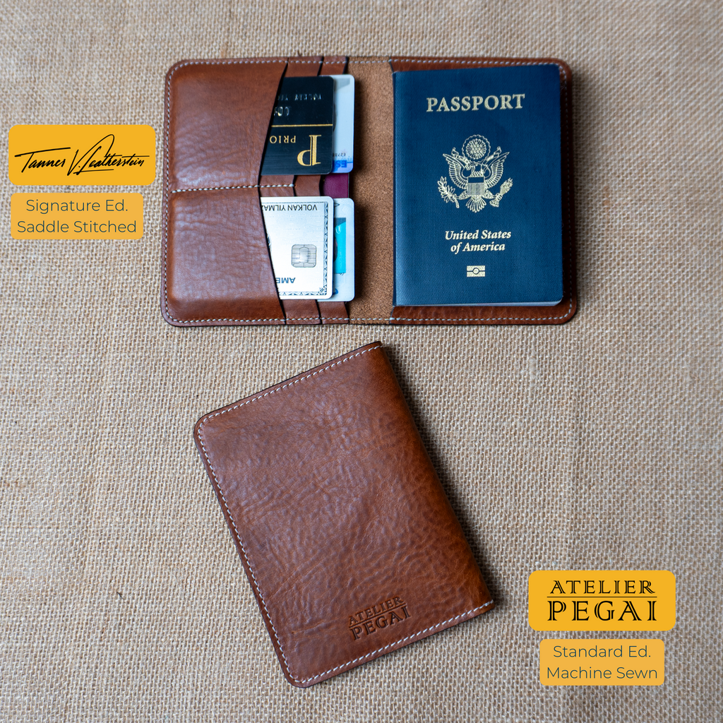 Pike Leather Passport Wallet | Vegtan Missouri Brown