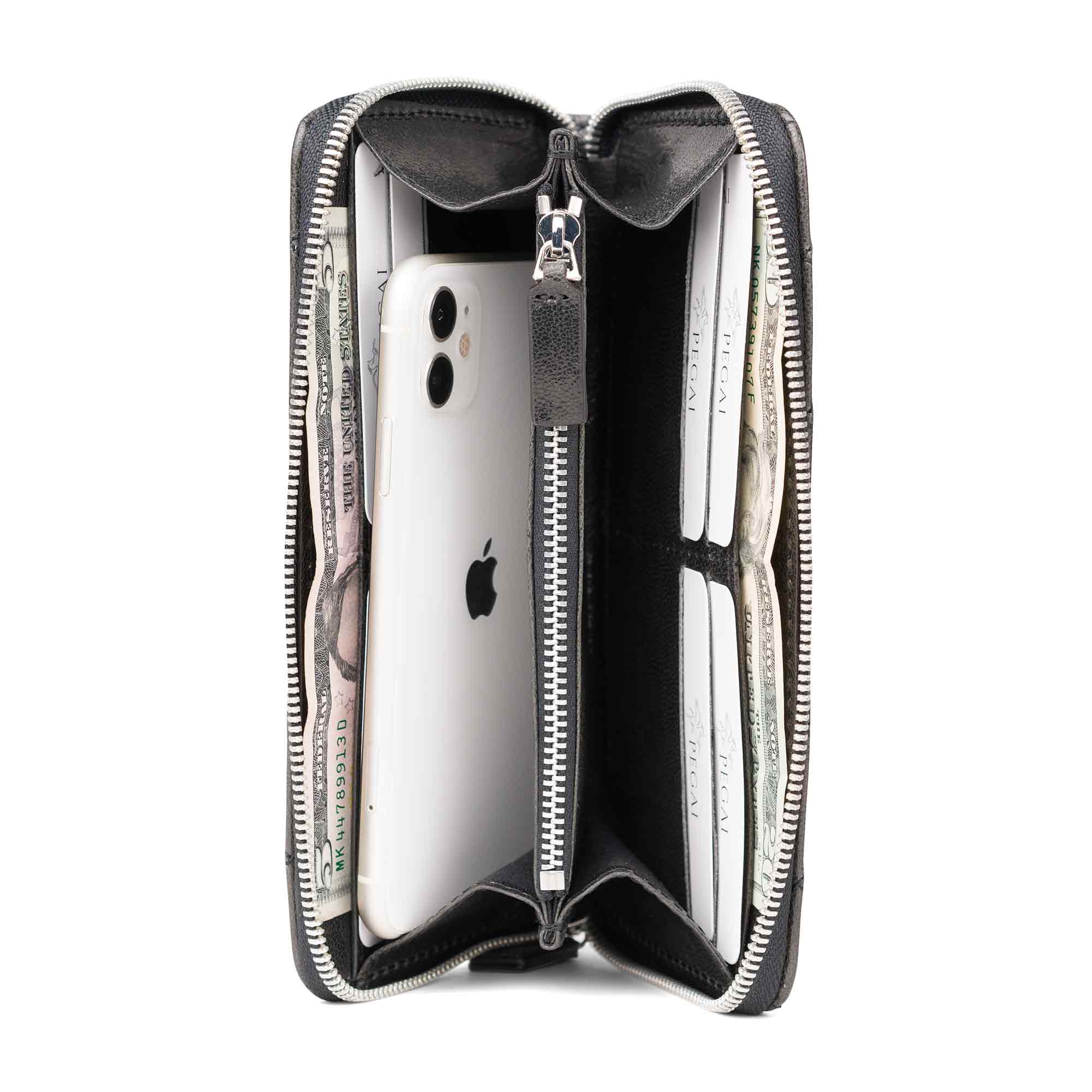 Leather Quilted Women's Wallet | Black | Sherry