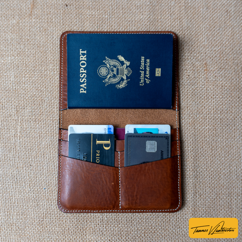 Pike Leather Passport Wallet | Vegtan Missouri Brown