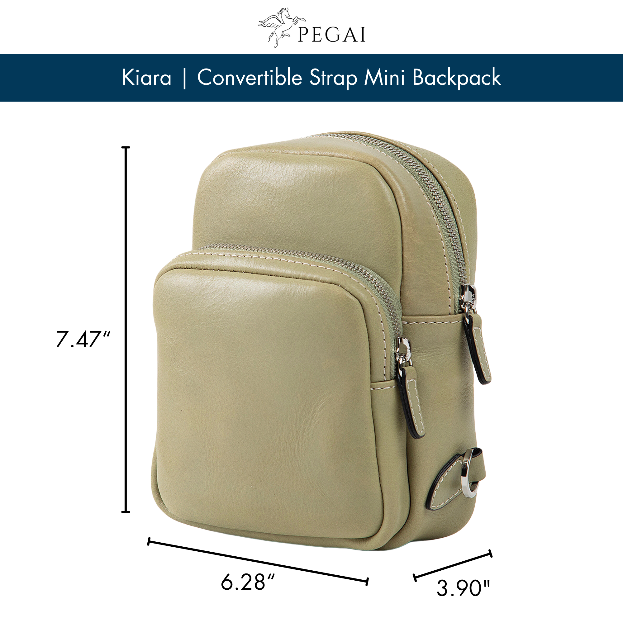 Kiara | Convertible Strap Mini Backpack & Crossbody Bag | Aqua