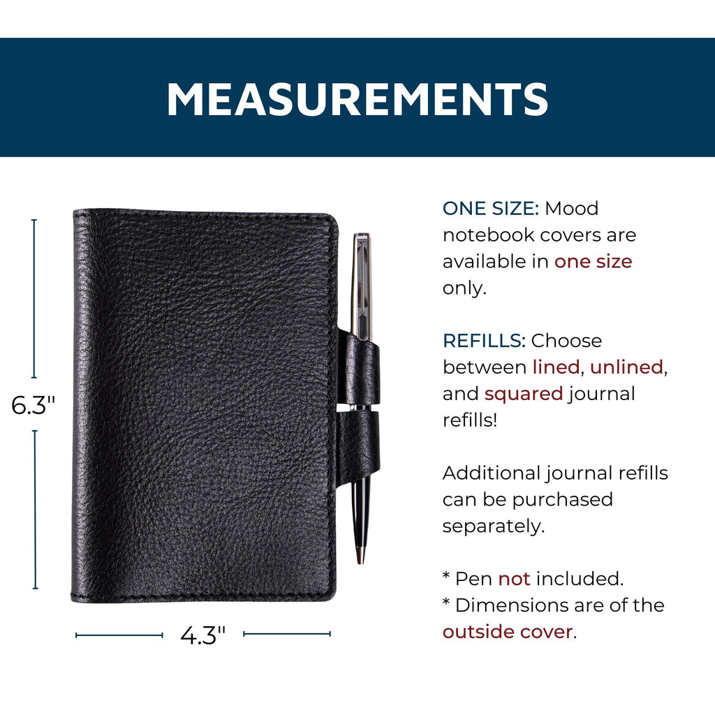 Mood | Leather Notebook Cover | Black
