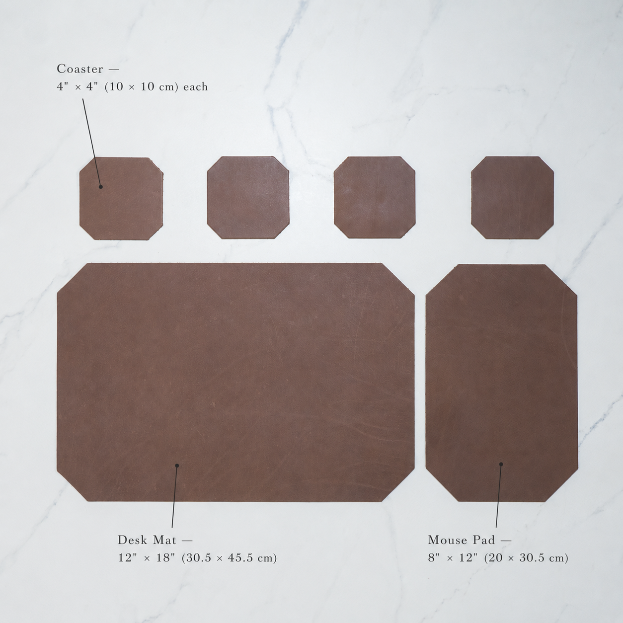 Leather Desk Set | Sand Brown