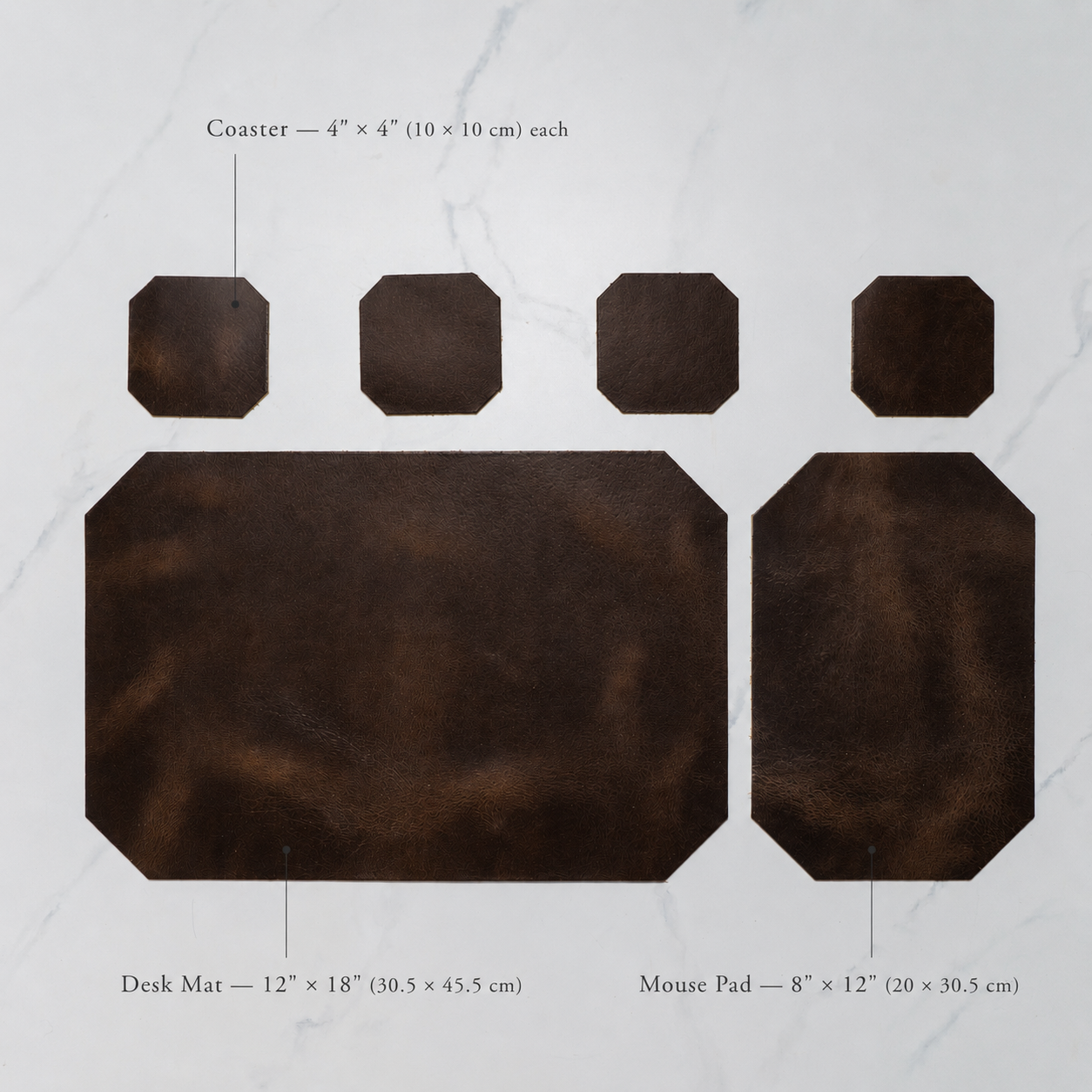 Leather Desk Set | Chestnut Brown