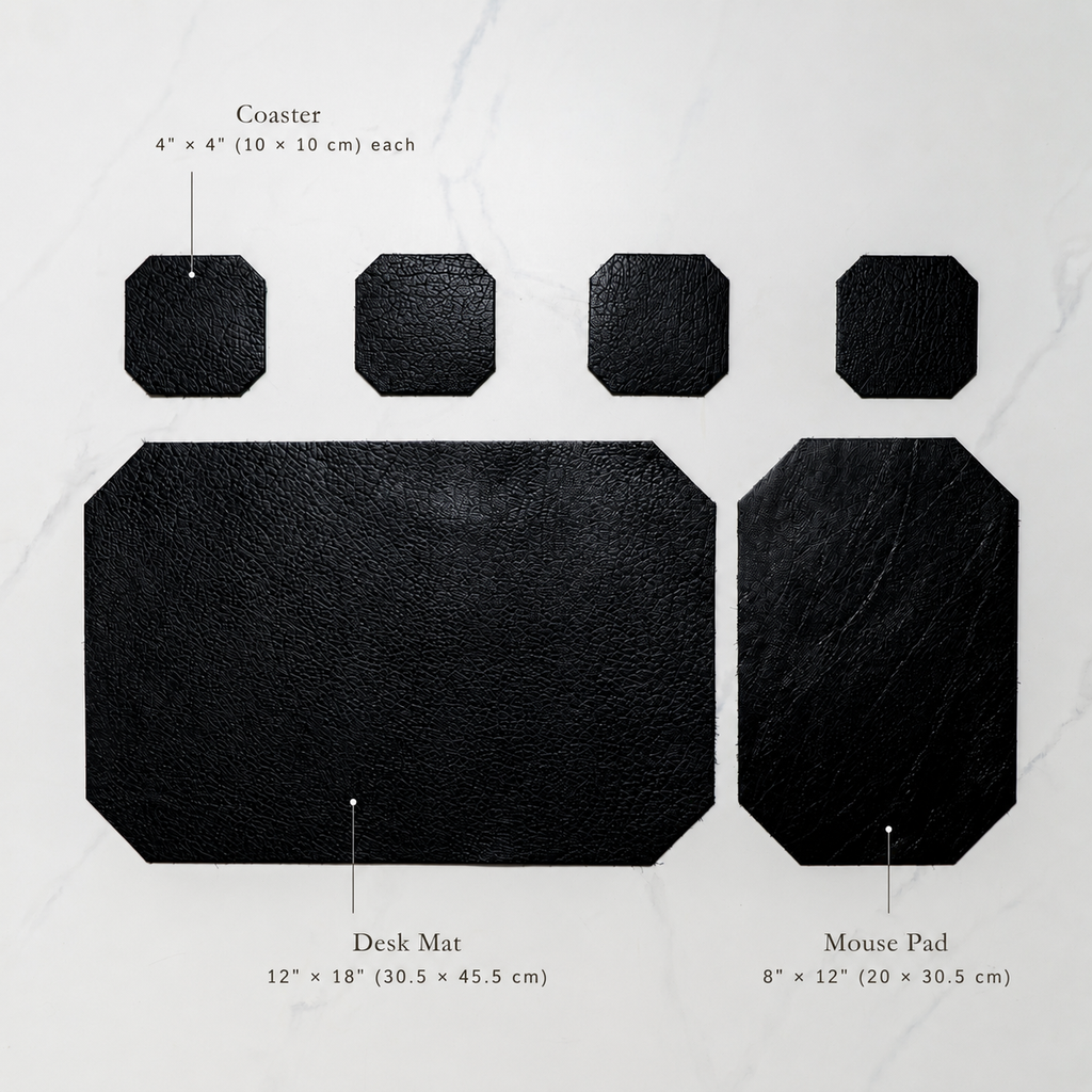 Leather Desk Set | Shrunken Black
