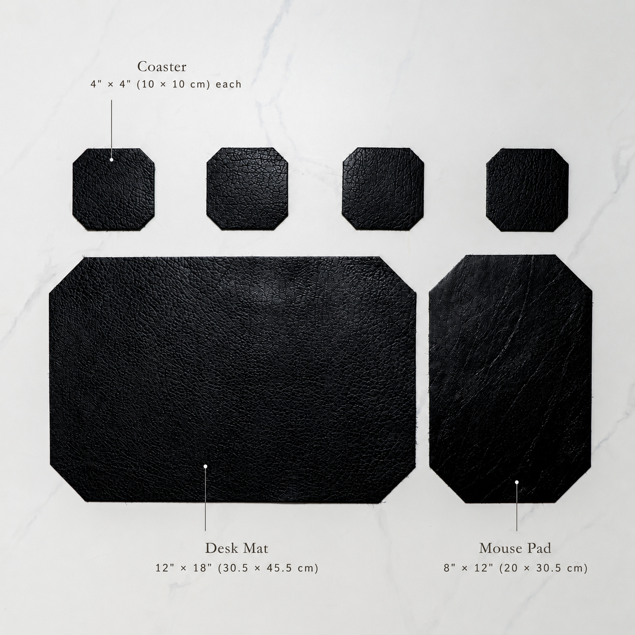 Leather Desk Set | Shrunken Black