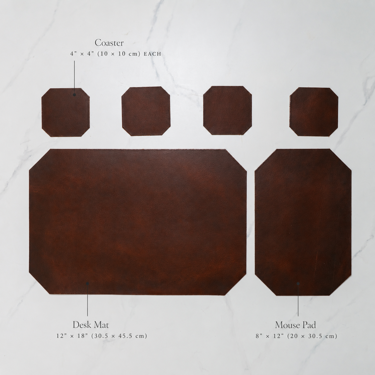 Leather Desk Set | Mahogany Brown