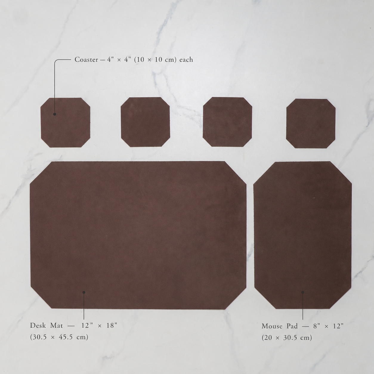 Leather Desk Set | Dark Brown