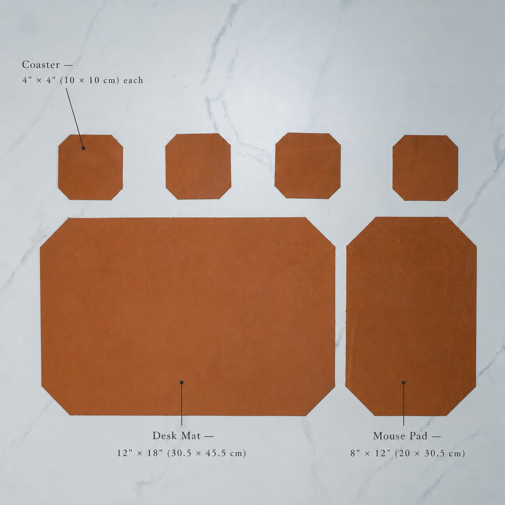 Leather Desk Set | Light Brown