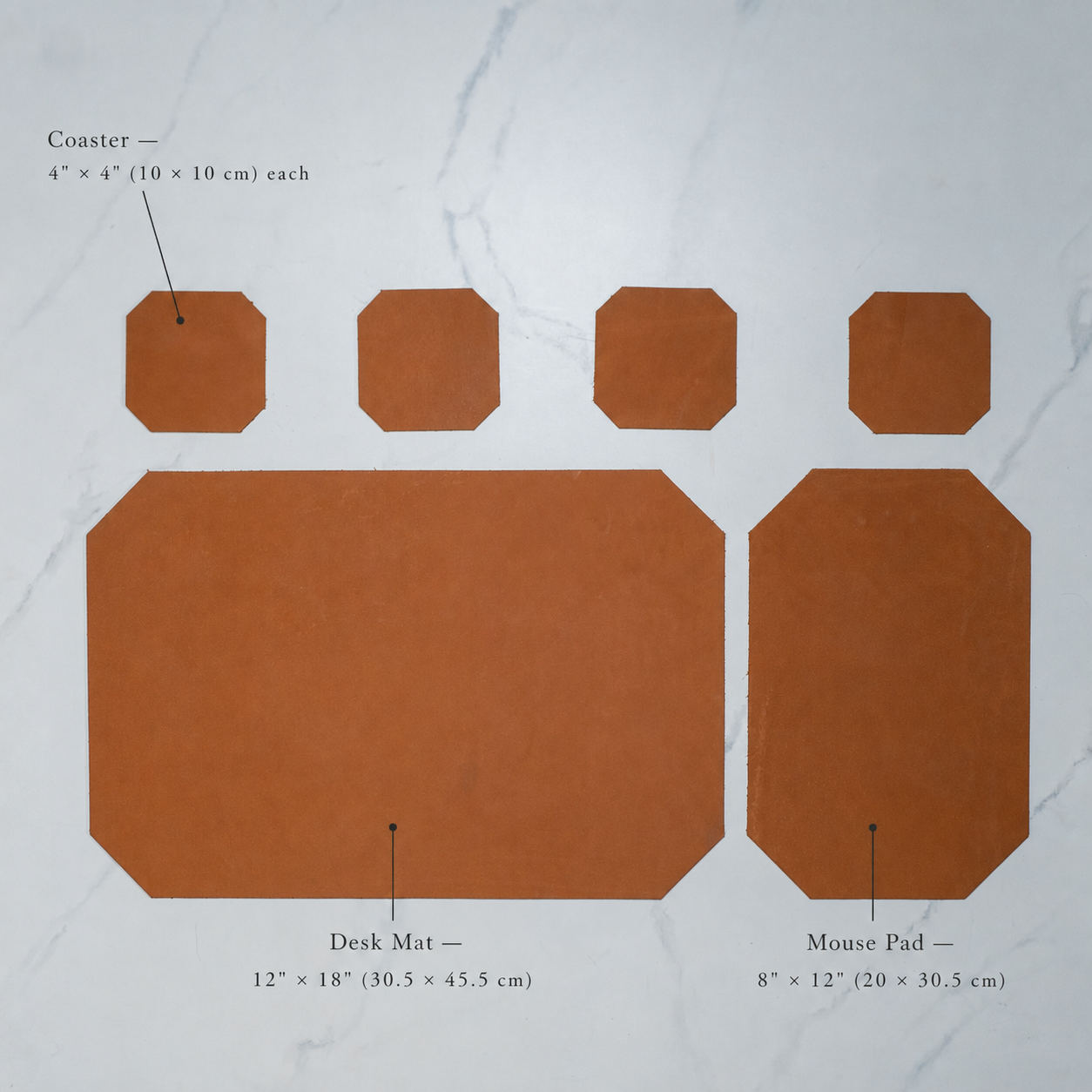 Leather Desk Set | Light Brown