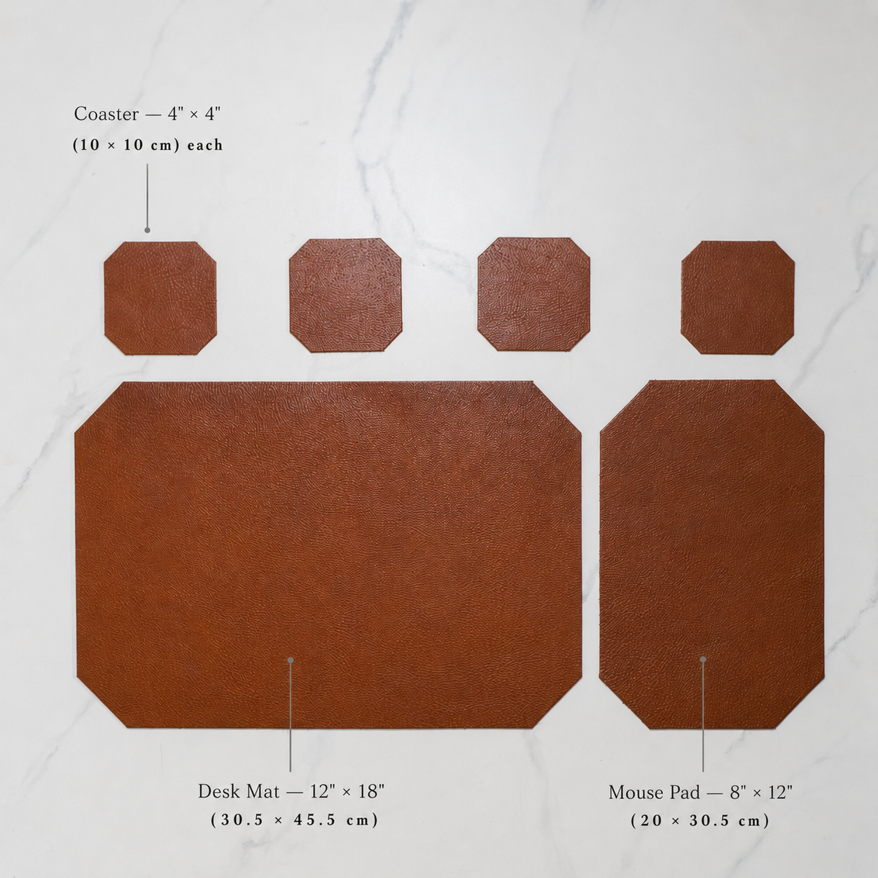 Leather Desk Set | Taba Brown