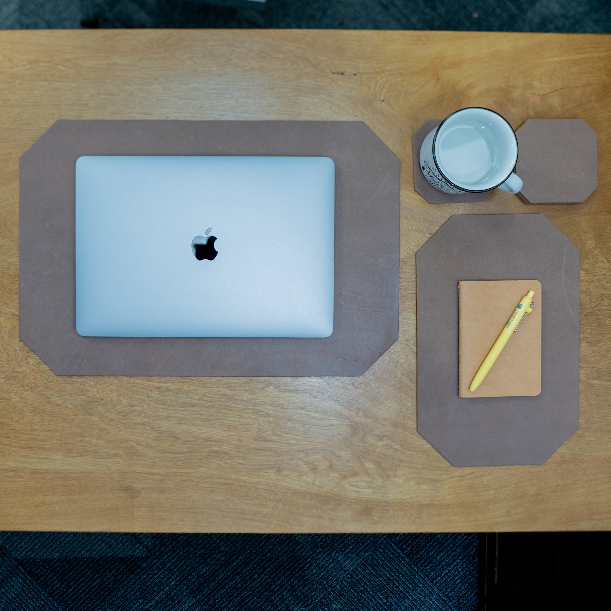 Leather Desk Set | Sand Brown