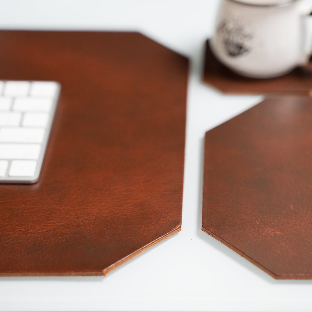 Leather Desk Set | Mahogany Brown