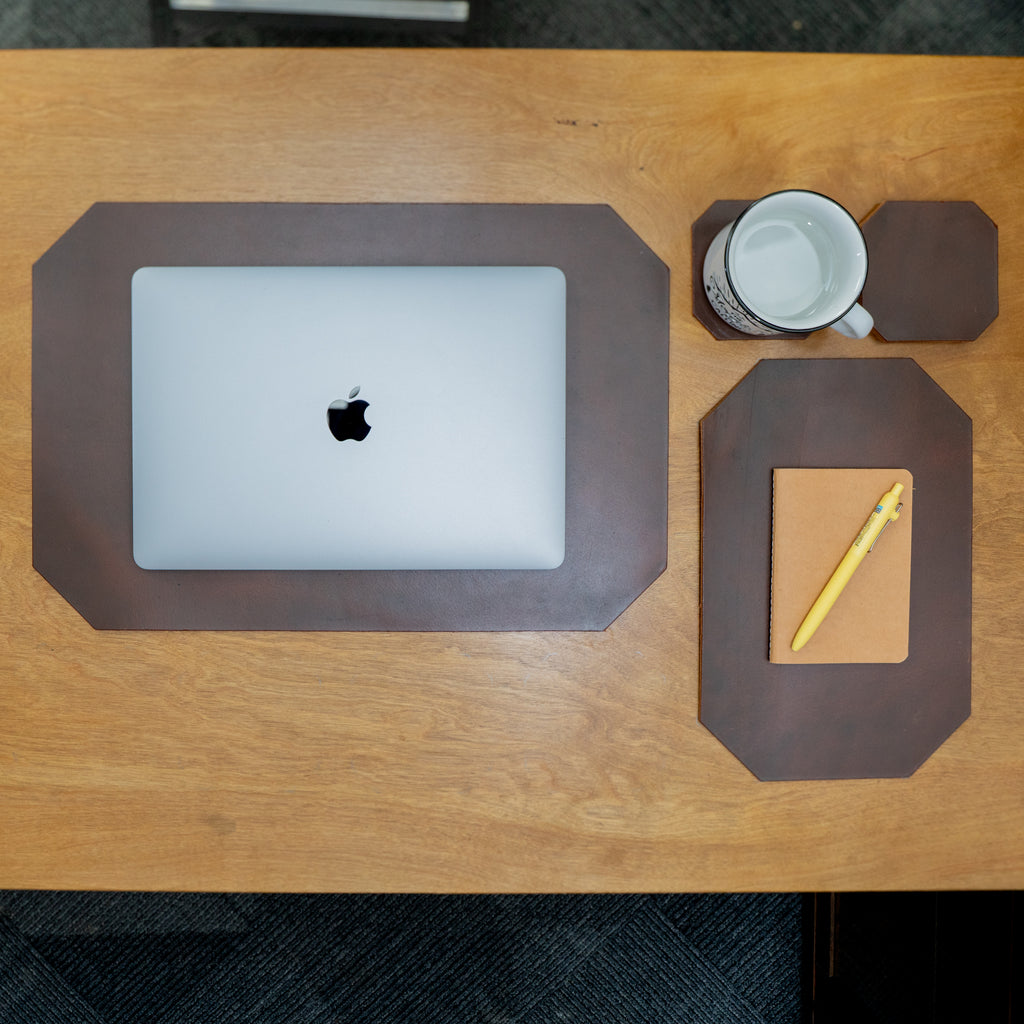 Leather Desk Set | Mahogany Brown
