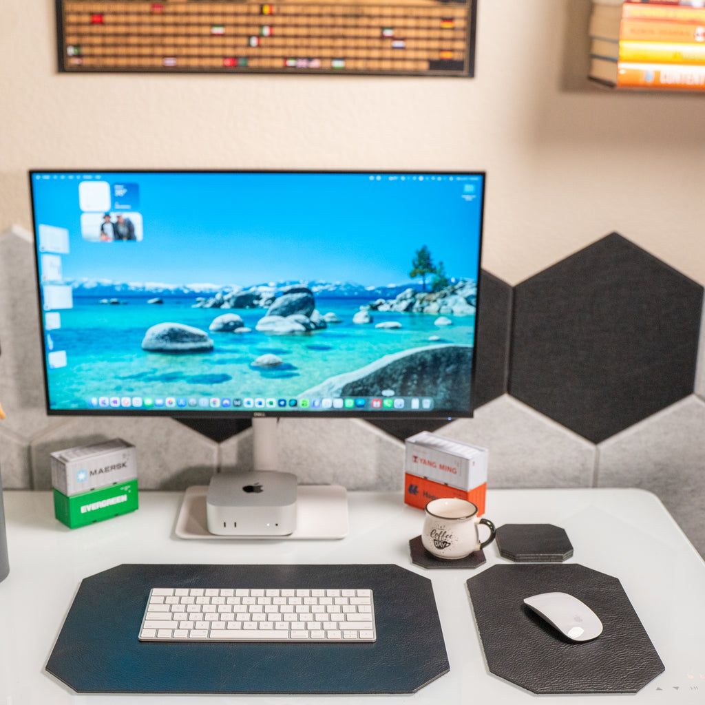 Leather Desk Set | Milled Black