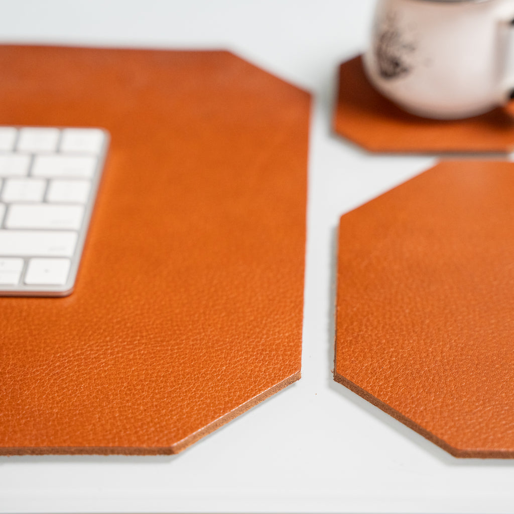 Leather Desk Set | Taba Brown