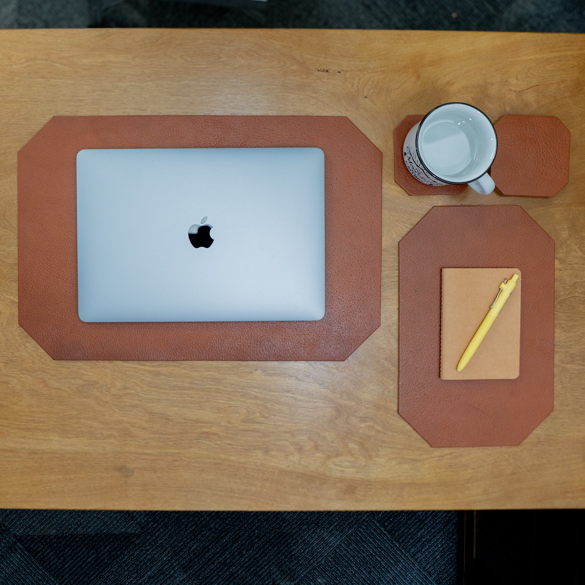 Leather Desk Set | Taba Brown