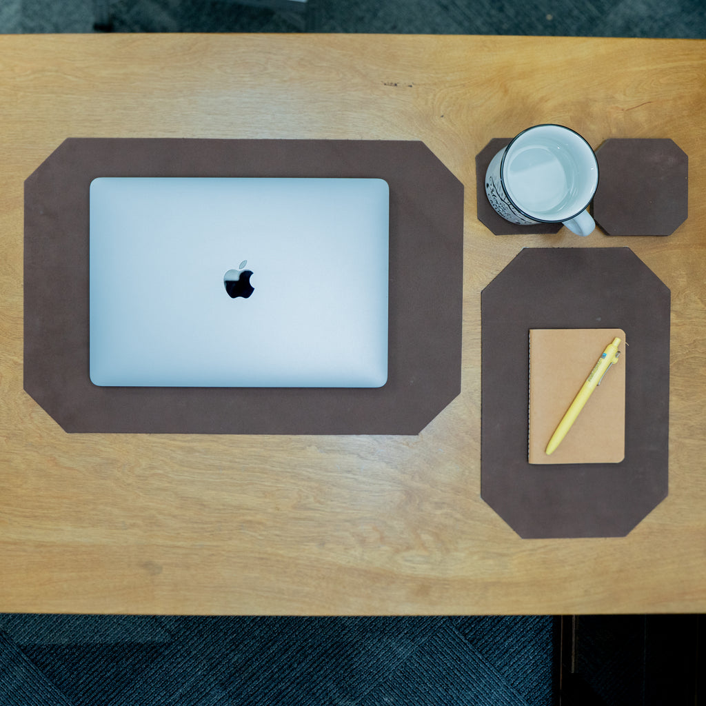 Leather Desk Set | Dark Brown