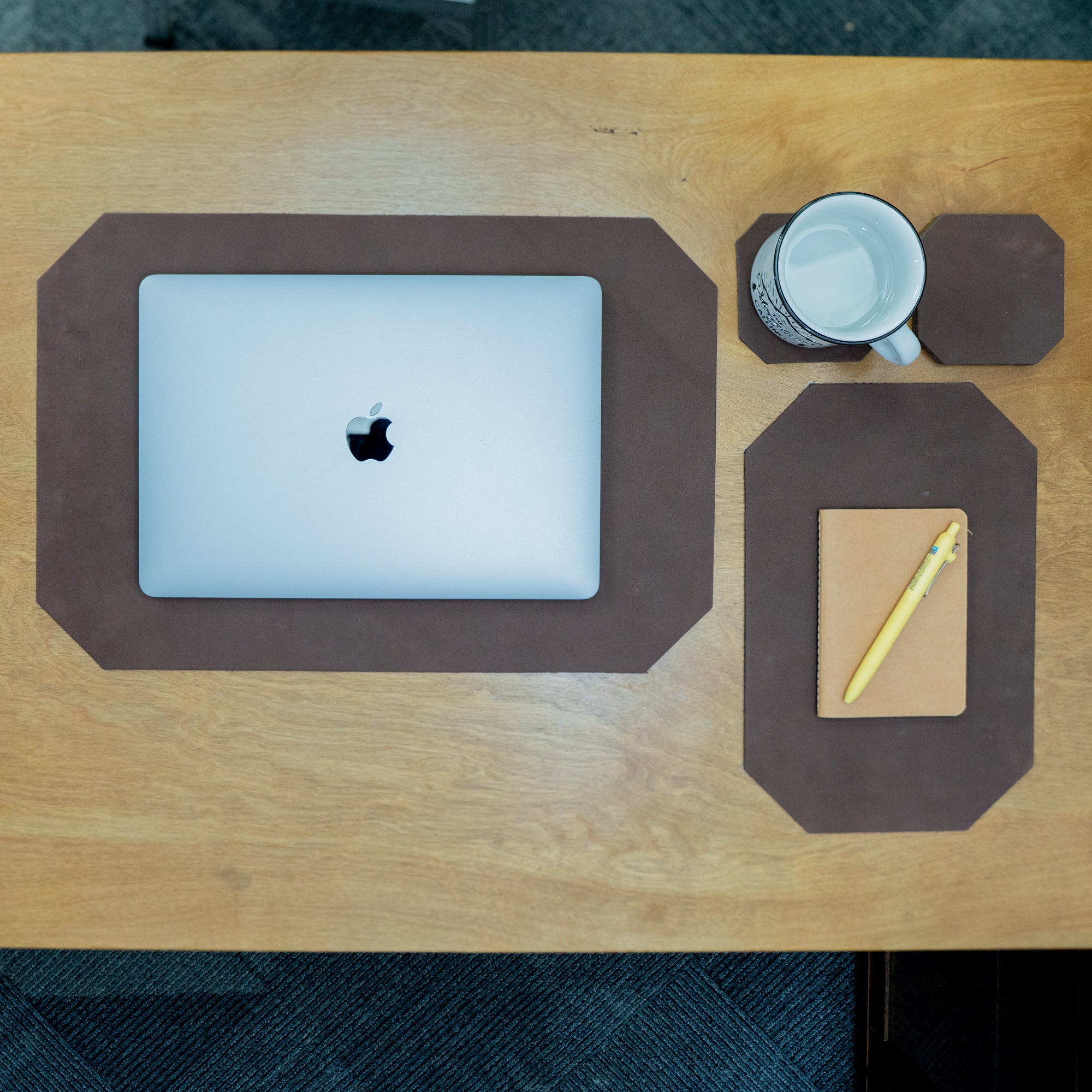 Leather Desk Set | Dark Brown