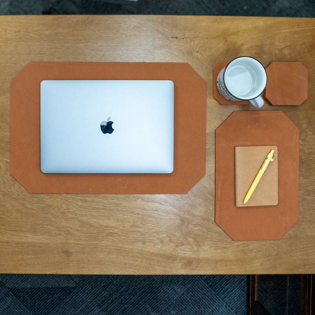 Leather Desk Set | Light Brown