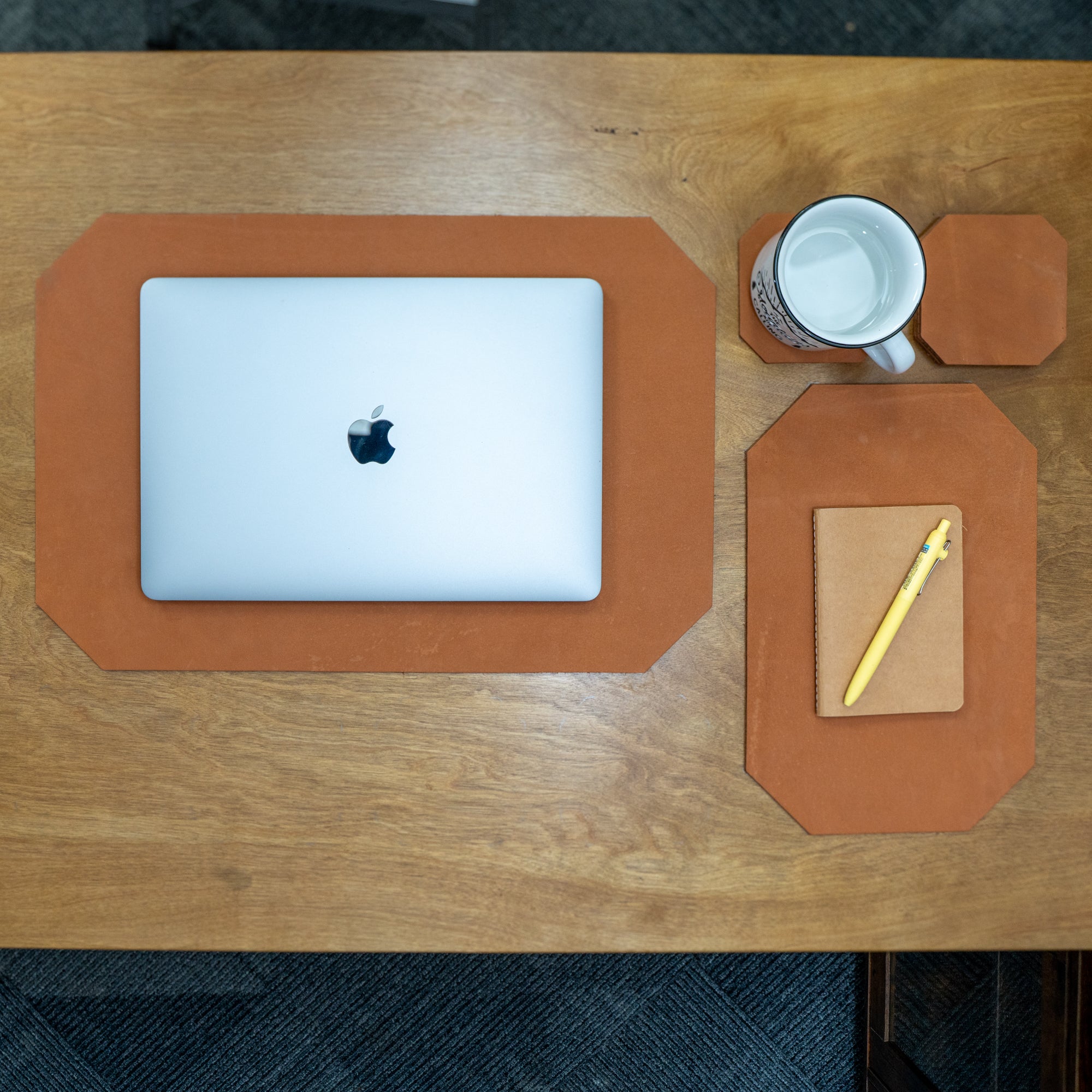 Leather Desk Set | Light Brown