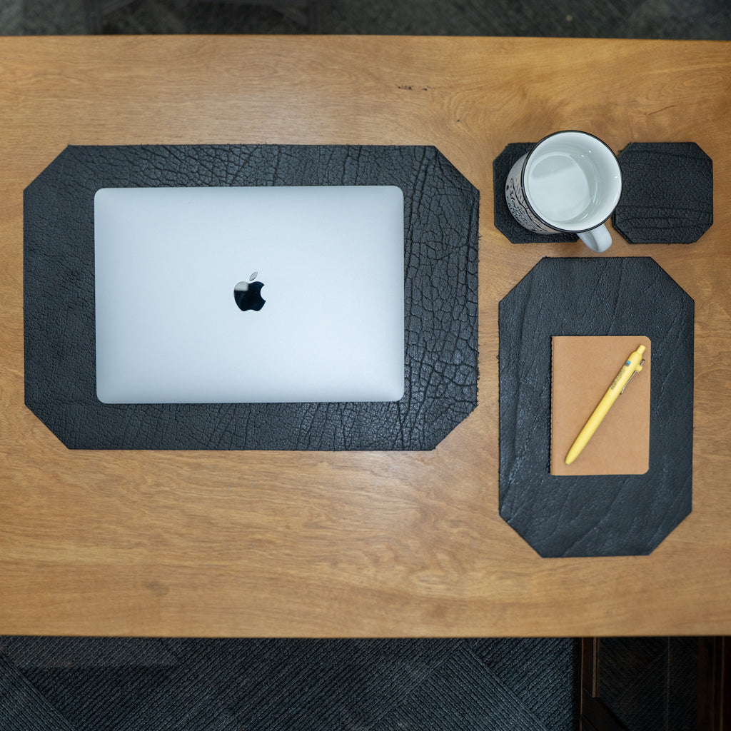 Leather Desk Set | Shrunken Black