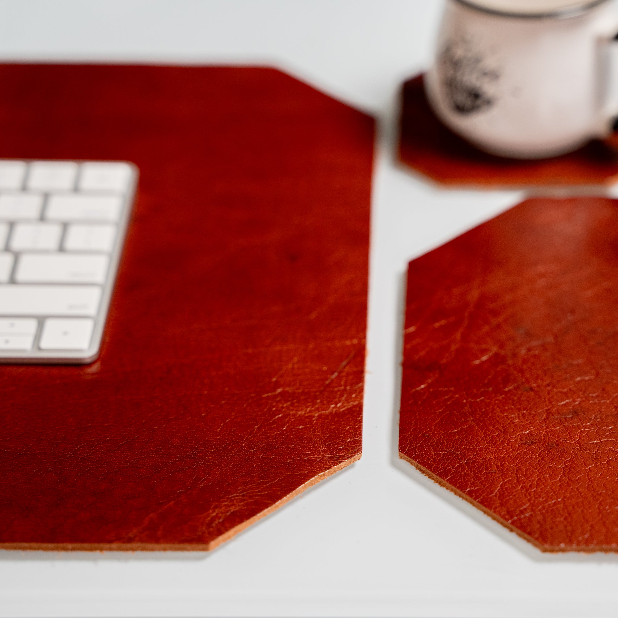 Leather Desk Set | Cognac Brown