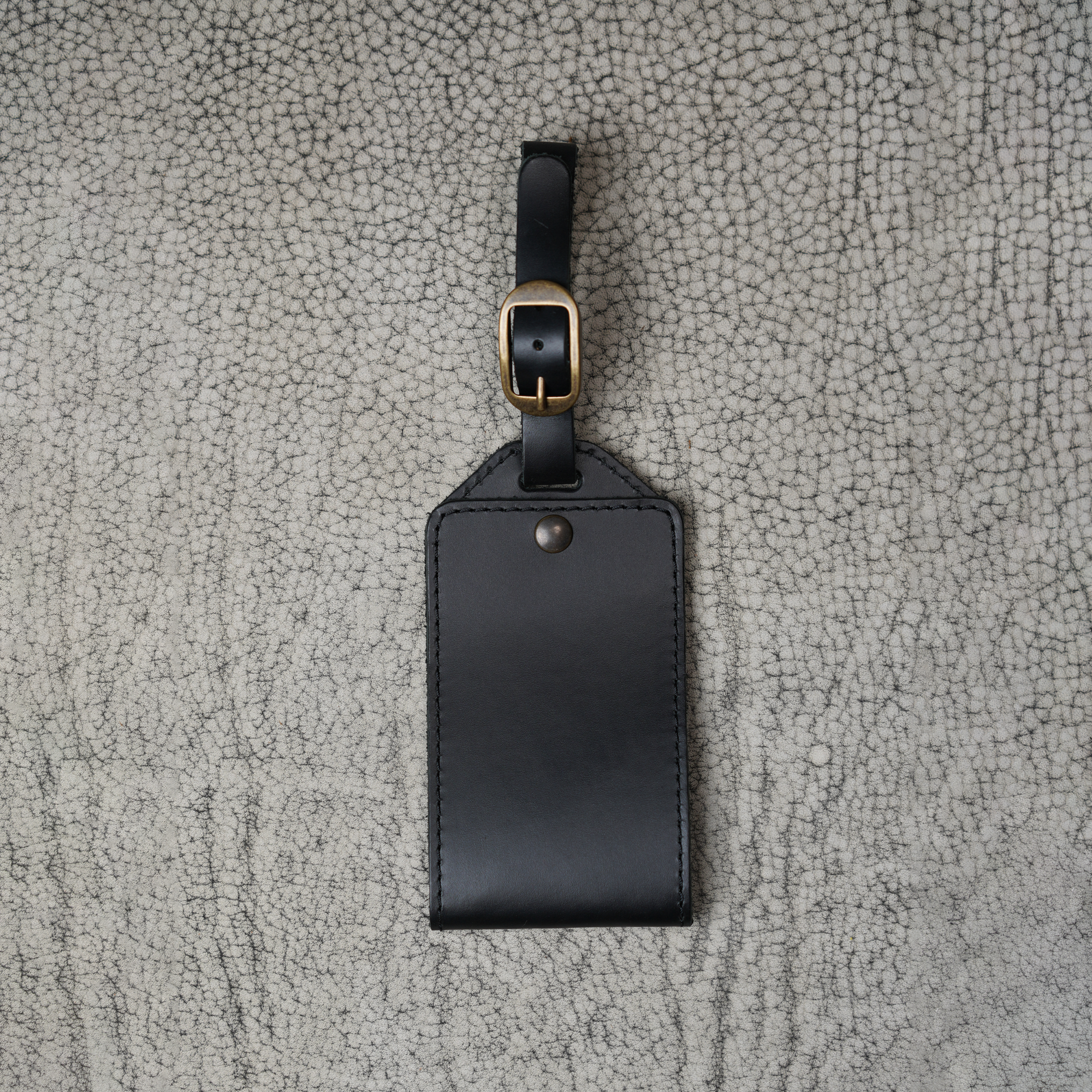 Bond Leather Luggage Tag | Dual Tone Black