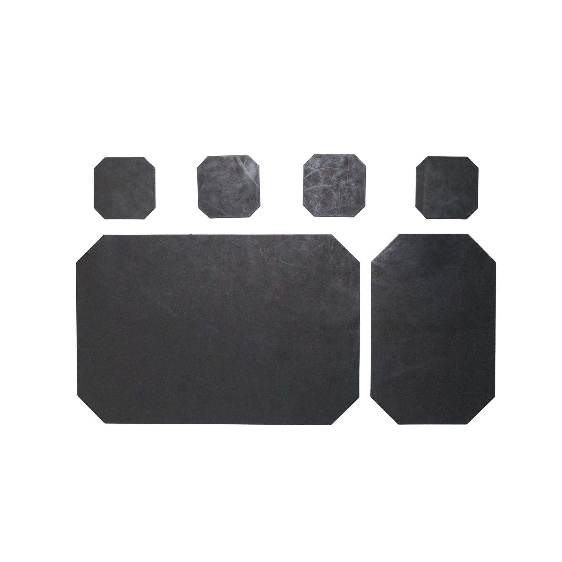 Leather Desk Set | Charcoal Black