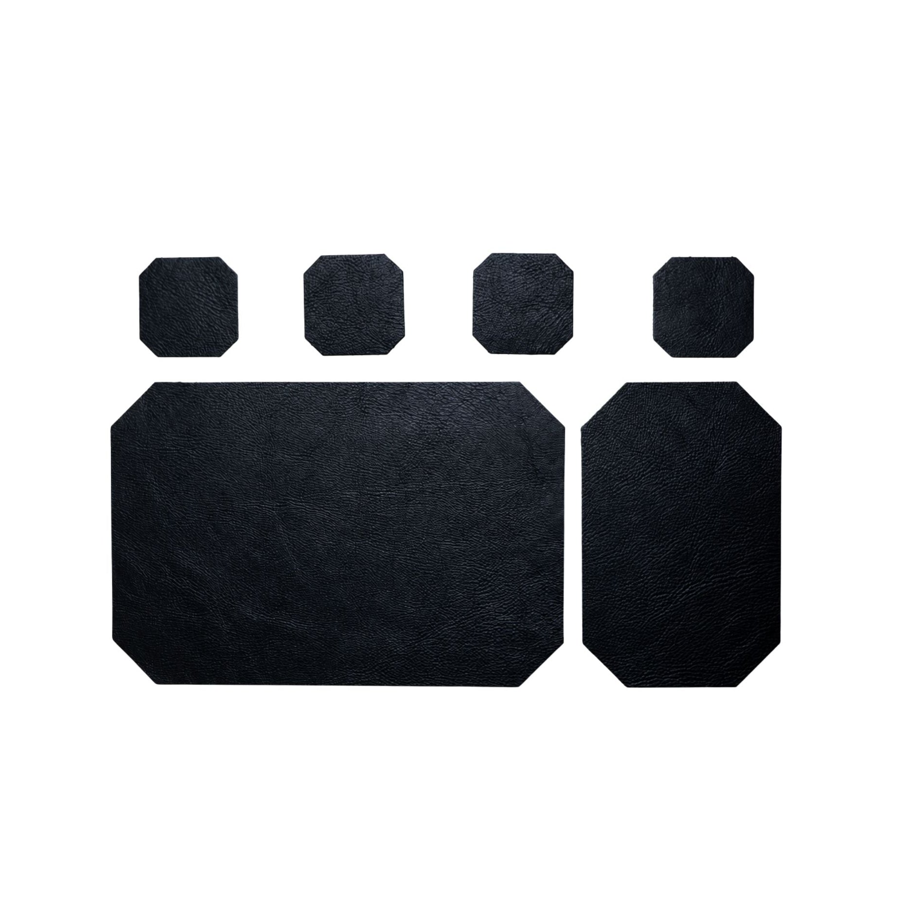 Leather Desk Set | Milled Black