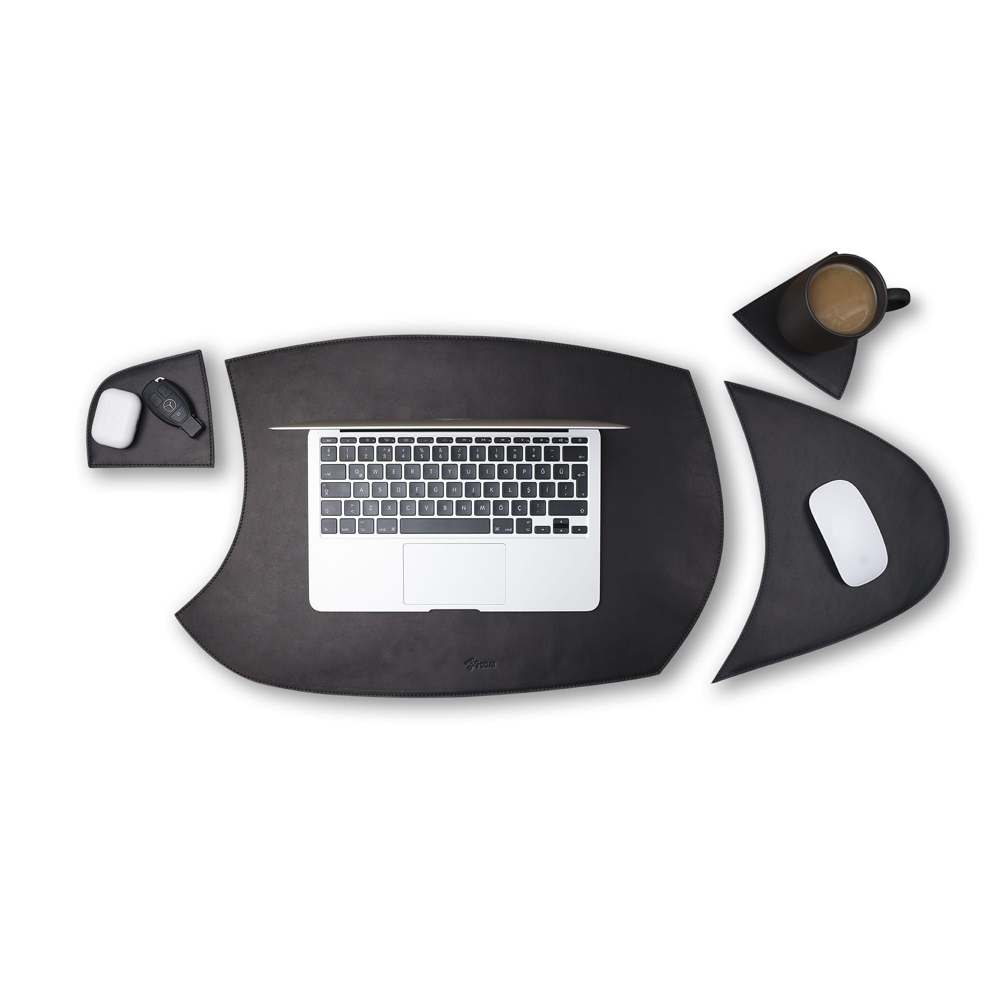 Leather Desk Pad Set | Black | Fuzzle
