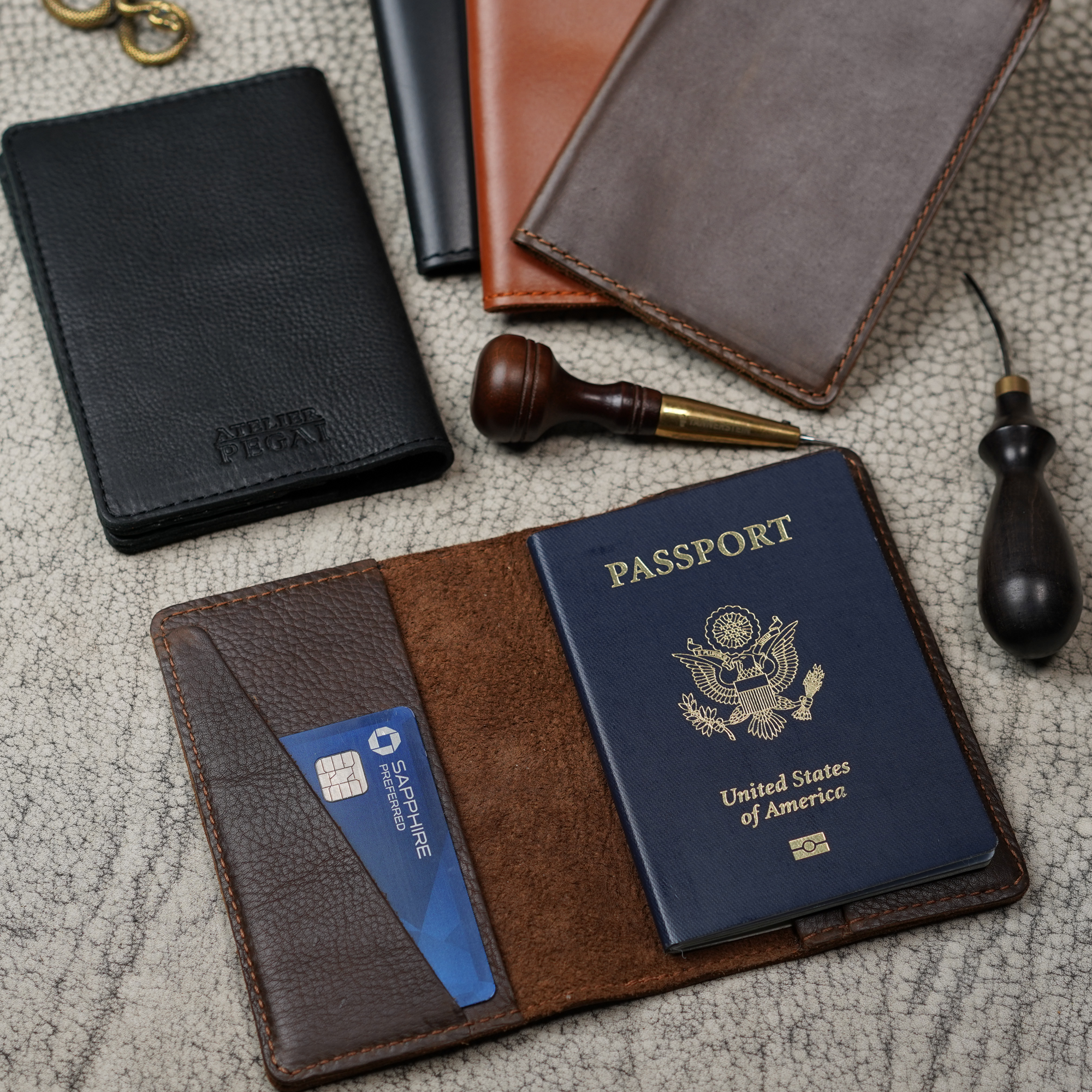 DeKalb Leather Passport Cover | Dymnos Brown