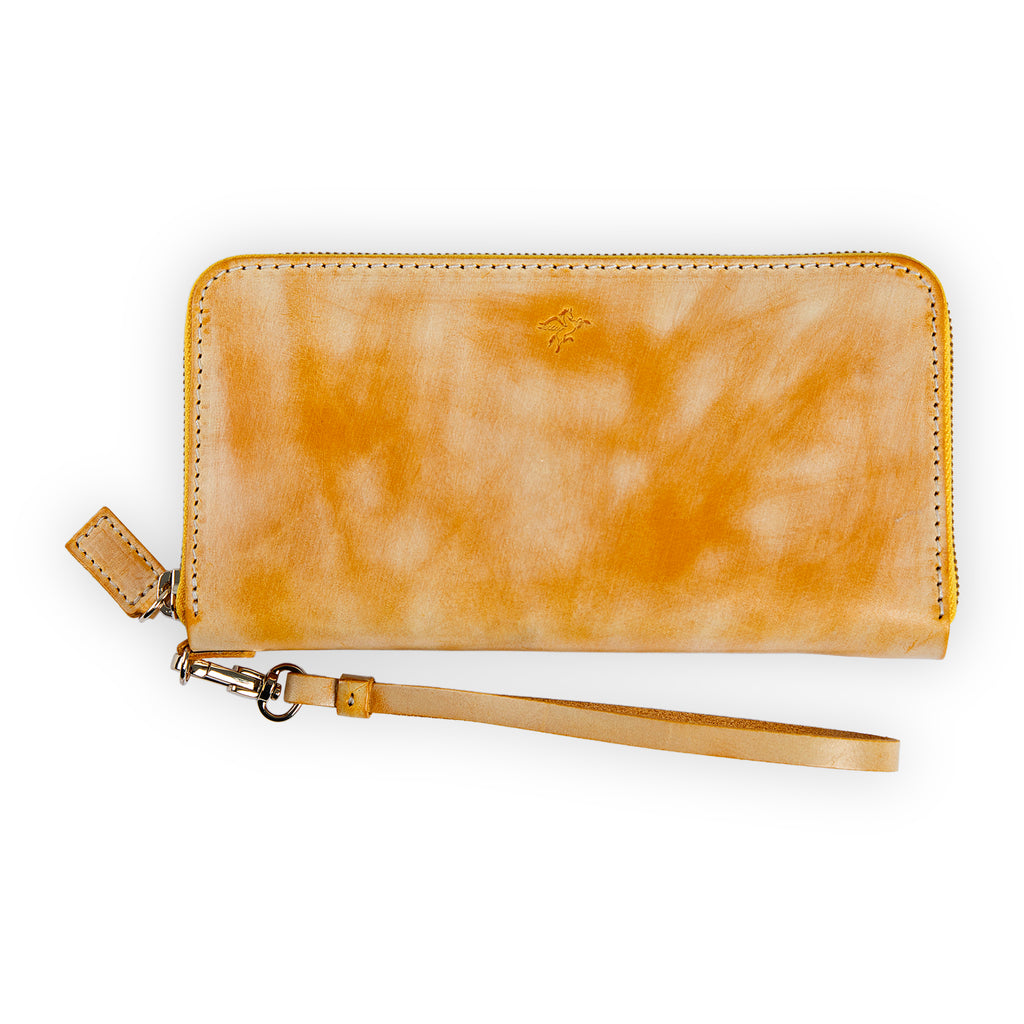 Leather Large Wallet | Yellow | Karla