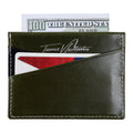 Ricky | Italian Leather Card Holder | Green & Black