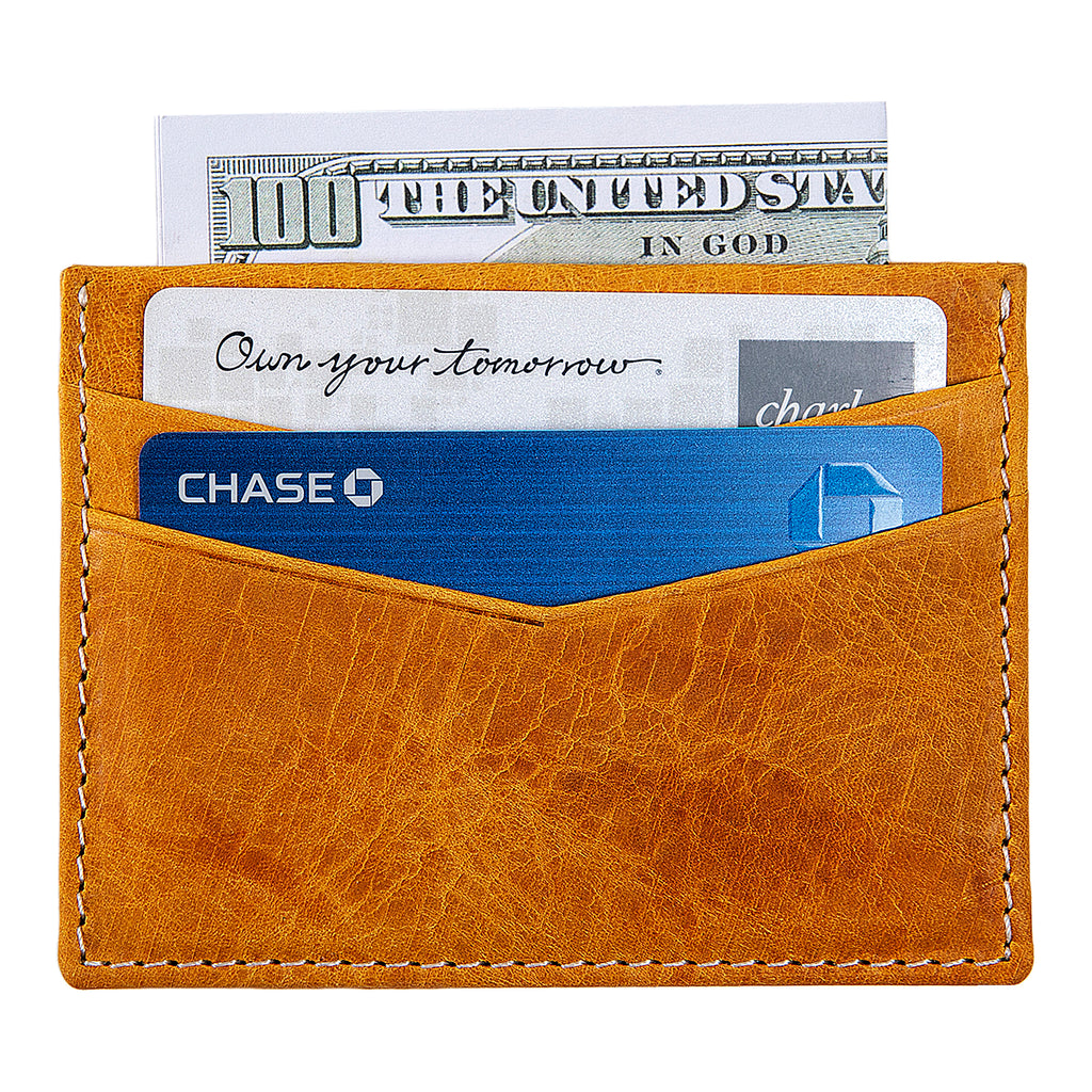 Ricky | Italian Leather Card Holder | Yellow