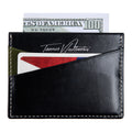 Ricky | Italian Leather Card Holder | Black & Green