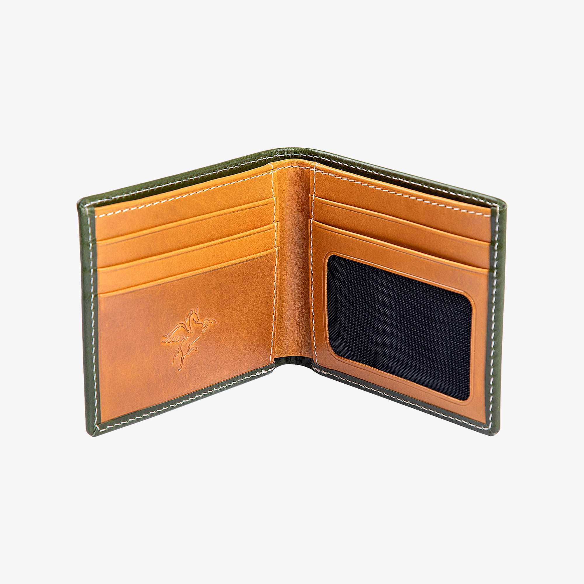 Edward | Italian Leather Wallet | Green & Brown