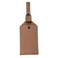 Personalized Vachetta leather luggage tag handcrafted from full-grain Italian vegetable-tanned leather
